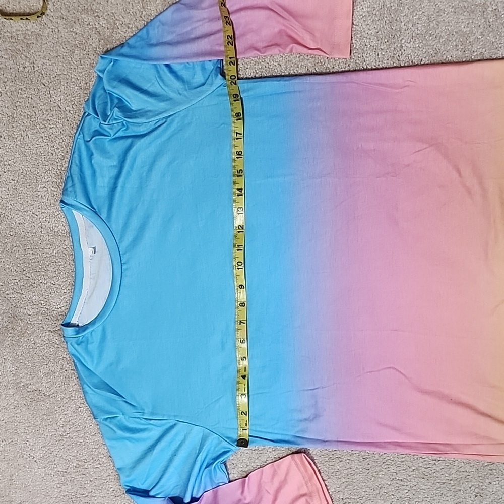 Women's Multi-Color Pastel 3/4 Sleeve Top, Medium - Picture 5 of 8